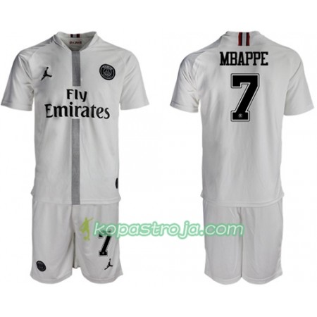 Billiga Fotbollströjor Paris Saint Germain Mbappe 7 Jodan Vit Barn Tredje tröja 2018/19 Kortärmad